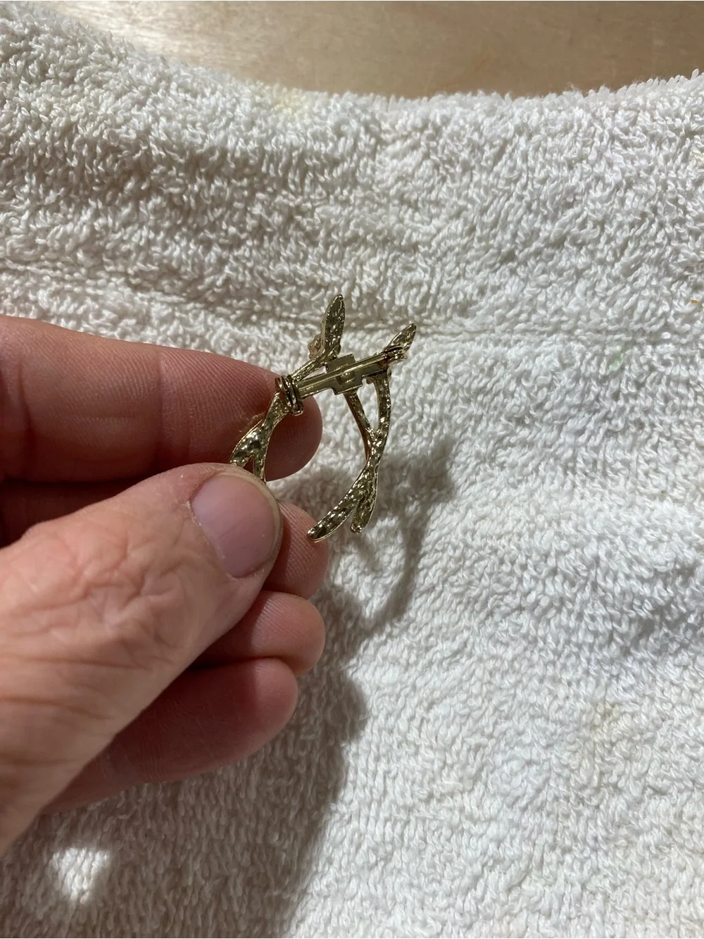 Gold Wishbone Ring with Emerald and Pearl Accent - Women's Jewelry (RR)